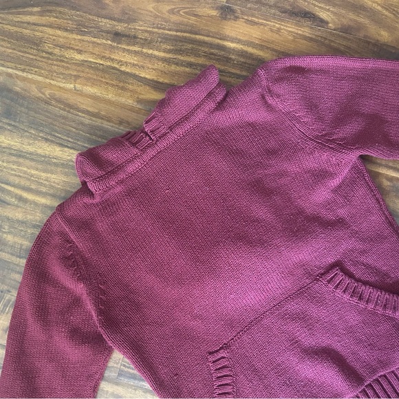 LF Burgundy Maroon Oxblood Red Knit Hoodie - Picture 4 of 16